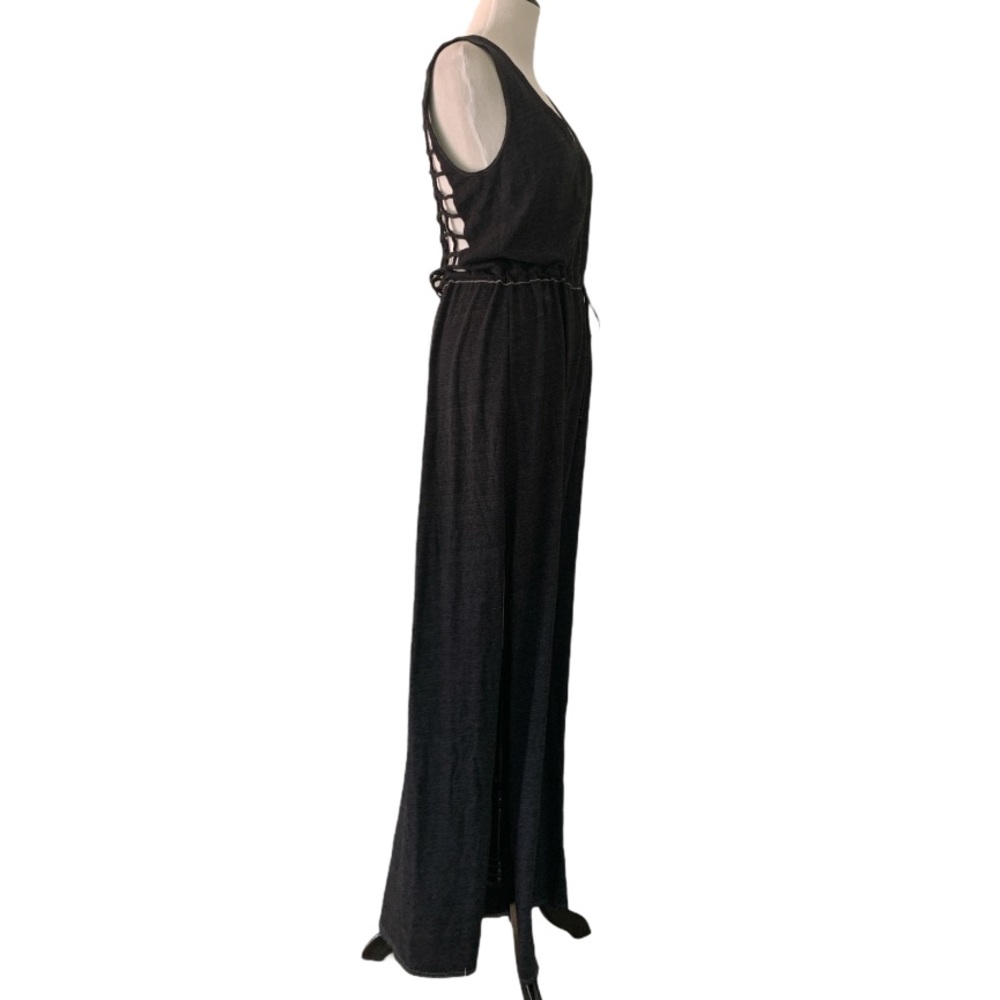 CHASER KNOT BACK HEATHER BLACK SLEEVELESS MAXI DRESS **NWT** - Picture 7 of 15